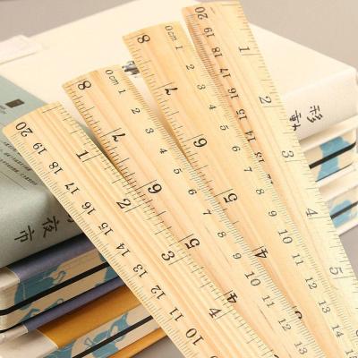 China Custom High Quality Wooden Ruler 30cm Office Supplies 15cm 20cm Metric / Precision Double Inch Rulers Sided Measuring Stationery Office Reglas for sale