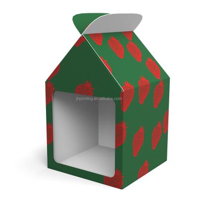 China Recycled Materials 2023 New Home Shape Paper Box Made For Small Strawberry Cake Packaging, Christmas Promotion, Offer Bespoke Design for sale