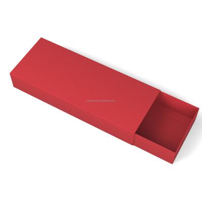 China Recycled materials size 30 by 12 by 5 cm, new good cheap red 2023 paper box made for christmas cookie promotion, drawer formed, quickly assemble for sale