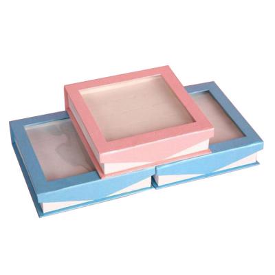 China OEM recyclable magnetic paper gift box with transparent window, made of rigid paper, showing the gift product perfectly for sale