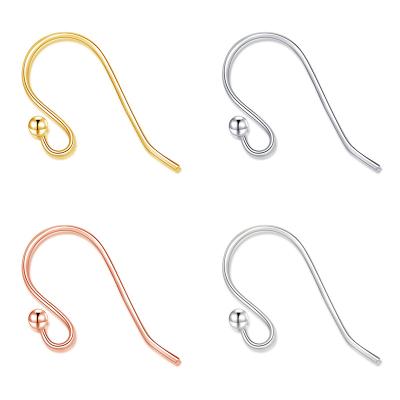 China CLASSIC Wholesale Pearl Head Earring Hooks Handmade Jewelry Accessories Gold Plated 925 Sterling Silver Drop Earrings for sale