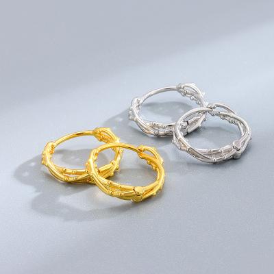 China Wholesale Delicate CLASSIC Circle Geometry Niche Jewelry For Women 925 Sterling Silver Hollow Chunky Twisted Circle Earrings for sale