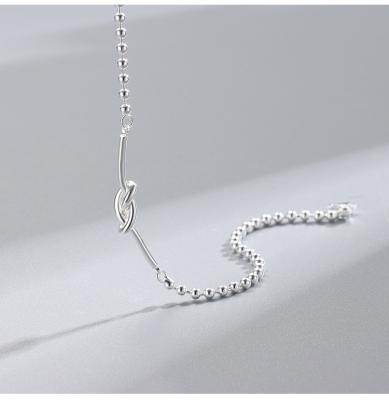 China Personality 925 Sterling Silver Love Knotted Beads Chain Bracelet Jewelry Minimalist Wholesale CLASSIC Gift for Her for sale