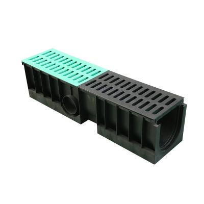 China Hotel HDPE Surface Rain Drain Linear Drain Duct Grate , HDPE Drain Duct 10 Feet Gutter Grate for sale