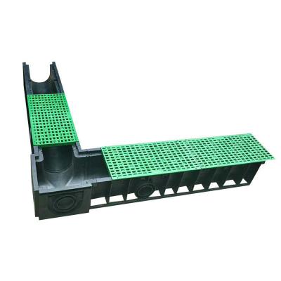 China Modern High Quality Diameter 160-160-500 Diameter 160-160-500 HDPE Drains Channel Exterior Grate Cover Interior Drainage Ditch for sale