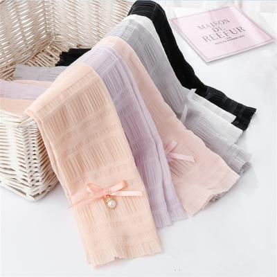 China Summer Breathable Sunscreen Outdoor Driving Silk Ice Sleeves Ladies Bow Sun UV Protection Long Ice Sleeves Beads Arm Sleeves Hand Cover for sale