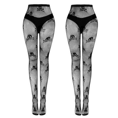 China Lady's High Waisted Women's Leg Avenue Skull Net Pantyhose Lace Pantyhose Pantyhose Black Net Stockings for sale