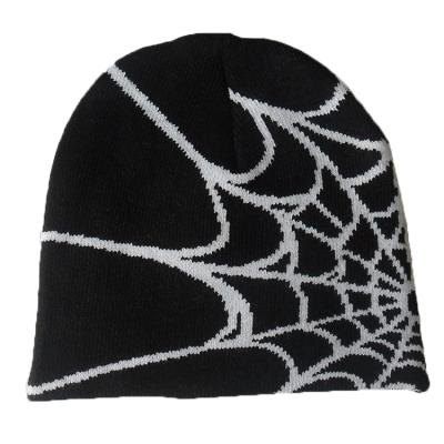 China JACQUARD JOINT Autumn Winter Halloween Spider Web Beanies Knitted Beanie Hats SEAL Men Women Hip Hop Fashion Warm Hats Covers Wholesale for sale