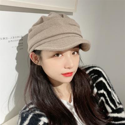 China Hot Sale COMMON COMMON Fashion Peaked Hats 2021 Trendy Women Girls Hats Autumn Winter Cotton Plain Warm Hat Wholesale for sale