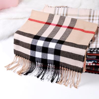 China Luxury Gift Autumn Winter Scarf Women Fashion Long Cashmere Plaid Shawl Lady Wrap Warm Soft Pashmina Scarf Wholesale Wool for sale