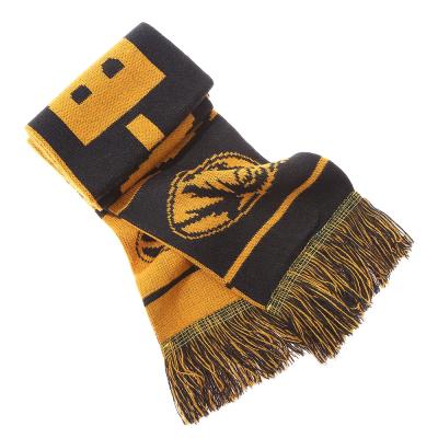 China High Quality Custom Made 100%acrylic Long Club Soccer Long Knitted Scarf for sale