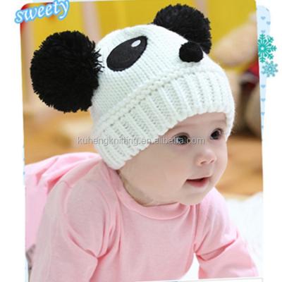 China COMMON COMMON Newborns Knit Hat Panda Beanies Hats For Baby Toddlers for sale