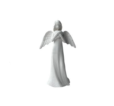 China 8.5inch Europe Porcelain Mummy Angels Figurine For Home Decoration Angel Gifts Prayer Commemoration Statue (With Hear) for sale