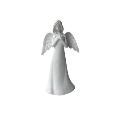 China White Ornaments Angelos Statue Europe Porcelain Angel Figurine Christmas Ornaments for sale