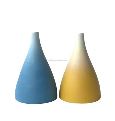 China Custom Modern Nordic Flower Bottle Porcelain Europe Style Yellow And Blue Ceramic Vase For Home Decor for sale