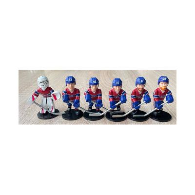 China Eco-friendly Realistic PVC Materia Mini Ice Hockey Player Model Souvenir Gift Player Star Collection Dolls for sale