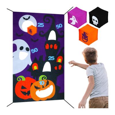 China Characteristic Halloween Bean Bag Toss Games, Halloween Candy Corn Bean Bag Toss Game with 3 Bean Bags for Kids Party Halloween Decorations for sale