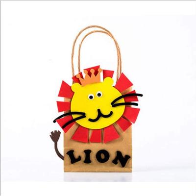 China Kraft Paper Bags Halloween Candy DIY Paper Bag Toys Children Cartoon Animal Kid Handmade Educational Toys for sale