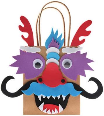 China Kraft Paper Bags Halloween Candy DIY Paper Bag Toys Children Cartoon Animal Kid Handmade Educational Toys for sale