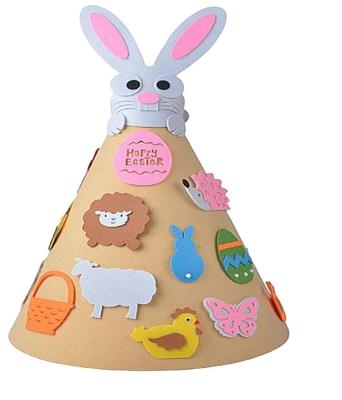 China Kids Eco-Friendly Easter Bunny Decoration DIY Felt Bunny Set with Accessories Easter Gift for Kids Door Wall Home Decoration for sale