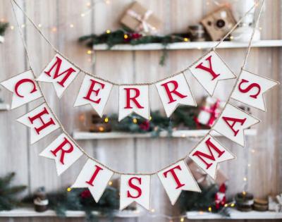 China Eco-friendly Christmas Merry Christmas Banner Decor-Merry Christmas Bunting for sale