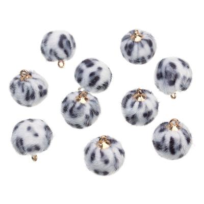 China 10pcs China Leopard Print DIY Accessories Arts Craft Colored Pom Poms for sale