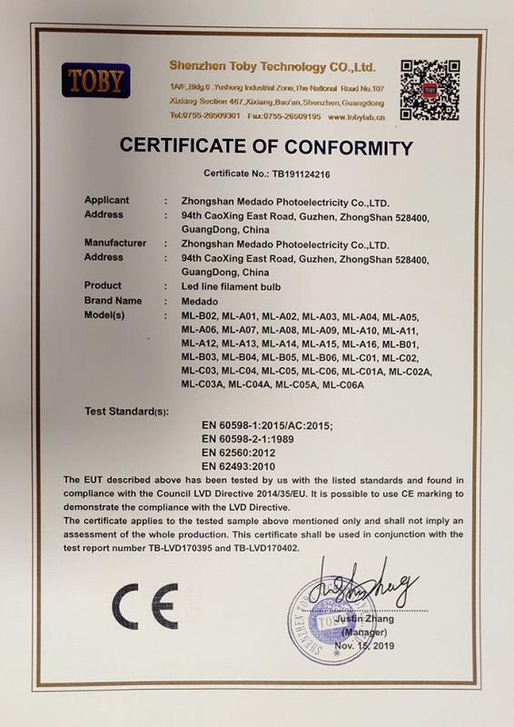 CE - ZHONGSHAN MEDADO PHOTOELECTRICITY CO.,LTD