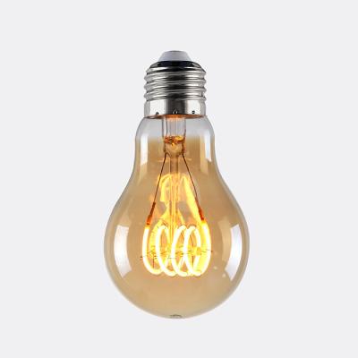 China A60 Edison Soft Globe Filament Bulb 4w Amber Clear Style Led Filament Globe for sale