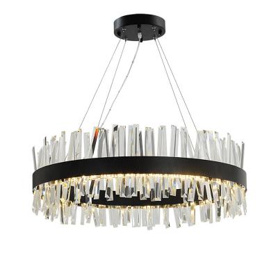 China Black Gold Modern Pendant Light  Round Crystal Pendant Light 50 / 60hz for sale