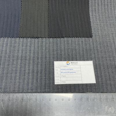 China Anti Pill 50%wool 50%polyester 255g/m Herringbone Stripe Worsted Wool Fabric For Tailoring/Pants/Uniform for sale