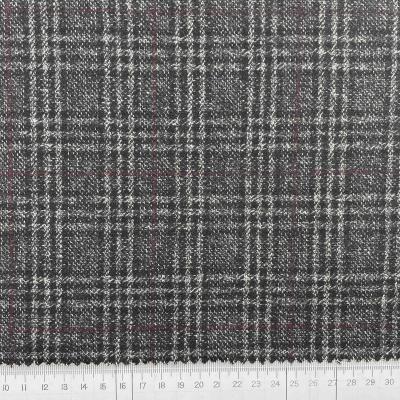 China Anti Pill Black/White/Red Checked Artificial Wool Suiting Fabric For Jacket/Suit/Skirt/Hat for sale