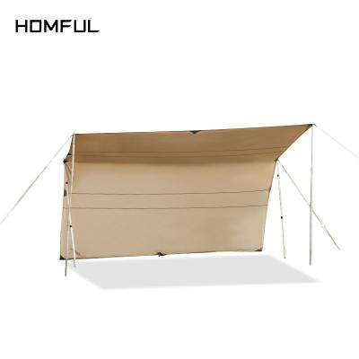 China Easy Install HOMFUL Portable Waterproof Camping 4M Camping Tarp And Outdoor Sunshade Tarp for sale