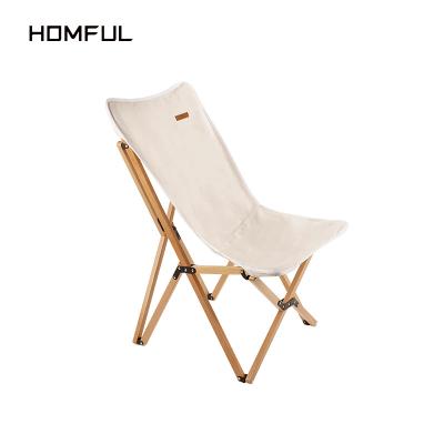 China Durable HOMFUL Folding Furniture Beech Wooden Chair Wooden Chair Outdoor Camping Chair Wood for sale