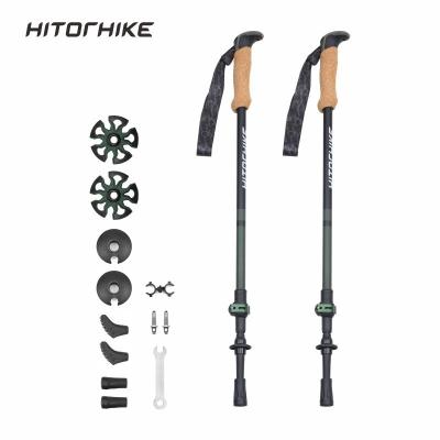 China EVA Hitorhike Folding Hiking Stick Folding Hiking Poles Walking Poles Lightweight Trekking Poles for sale