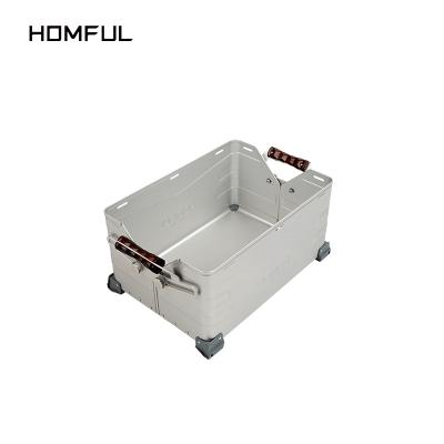 China Homful viable newcomer outdoor camping glamping multifunctional aluminum alloy folding storage box for sale