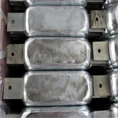 China Marine Vessle Zinc Anode M3/M6 Thread Shape Standard Weight 0.8925kg/meter for sale