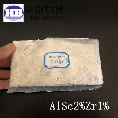 China Aluminum Scandium Zirconium AlSc2%Zr1% master alloy ingot , Aluminum Scandium master alloy for grain refine for sale