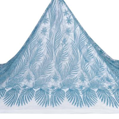 China Viable; Wholesale Water Soluble Lace Fabric Cheap Sugar Shiny Glitter Embroidered French Tulle Lace Fabric For Women Dresses for sale