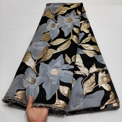 China Newest Design Jacquard Jacquard Brocade Lace Fabric Gold High Quality African Nigerian Lace Fabric Viable French Lace Fabric For Women for sale