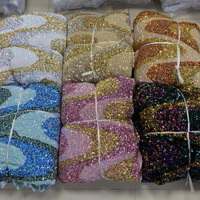 China High Quality Shrink-Resistant High Quality Soft African Wedding Fabric Sequin Elegant Lace for sale