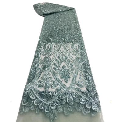 Китай Viable Multicolor Beaded Fabric Bridal Lace Fabric Beaded Wedding Dress Fabric Sequin Bead продается