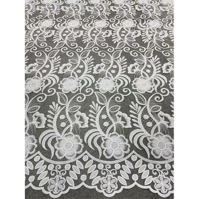 Cina Viable Sequins Ivory Lace Fabric 2022 Bridal Ivory Tulle Lace Fashion Wedding Dress Fabric 130cm Width in vendita