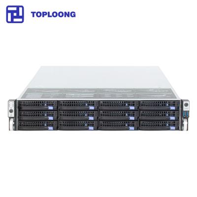 China Hot SGCC 1.0mm Toploong OED/ODM 2U 12bays Zinc-coated Exchange Storage Server Steel Chassis 19 inch enterprise cloud storage server case rackmount enclosure for sale