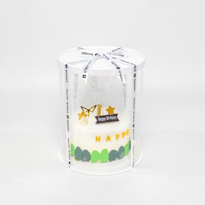 China 6/8/10 Inch Custom Wedding Handmade Round Cake Pop Box Clear Transparent Cake Box Handle Plastic Cake Pop Box for sale