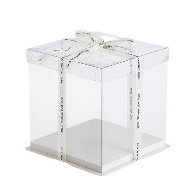 China Recycled Materials Cake Box Cake Box Wedding Clear Large Transparent Cake Boxes for sale