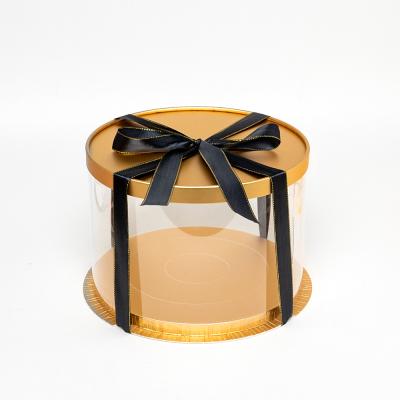 China Cake Boxes Cake Box Clear Large Round White Transparent PET Wedding Custom Wholesale Handmade Bulk for sale