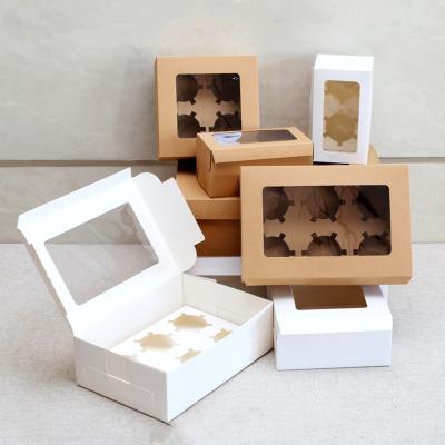 China Recycled Materials Multiple Size Paper Cupcake Boxes Low Price Wholesale 8 Holes White Paper Cupcake Box Cupcake Box for sale