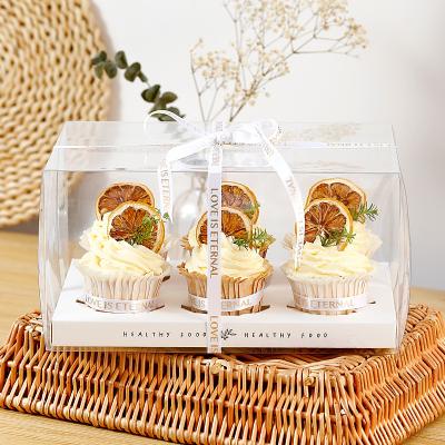 China Cheapest Eco-friendly Materials Recycled Custom Cupcake Packaging Box With Clear Window Foldable Box for sale