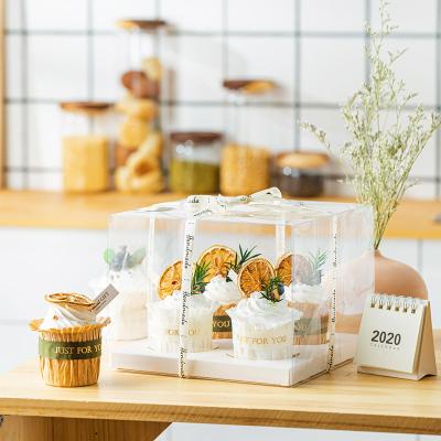 China High Quality Custom Recycled Materials Cupcake Boxes With Individual Window Cupcake Boxes Plastic Cupcake Container for sale