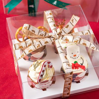 China Recycled Materials Custom Printed Different Colors Cupcake Boxes 2/4/6/12 Christmas Packaging Cupcake for sale